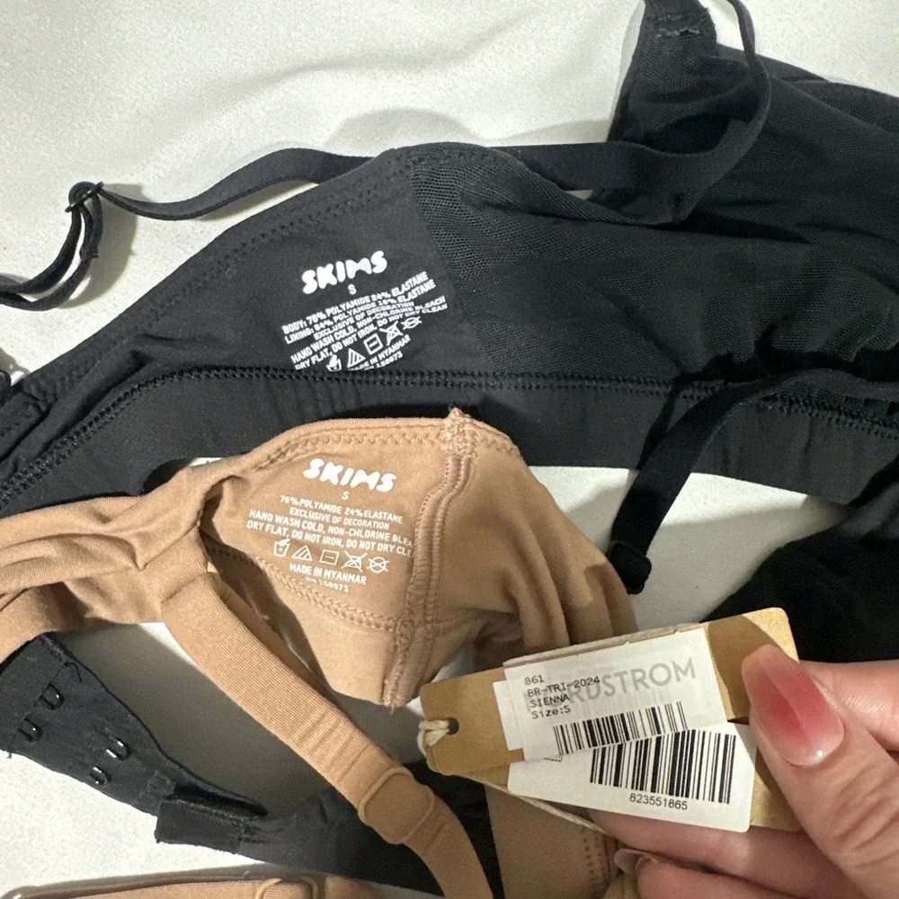 NWD $68 Skims [ 2PC Small ] Fits Everybody Bralette in Black‎ + Sienna #T2123 - Picture 7 of 16